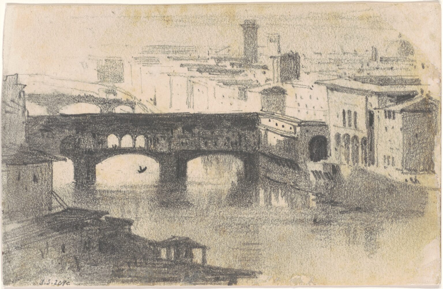 Ponte Vecchio, Florence [recto] by John Singer Sargent